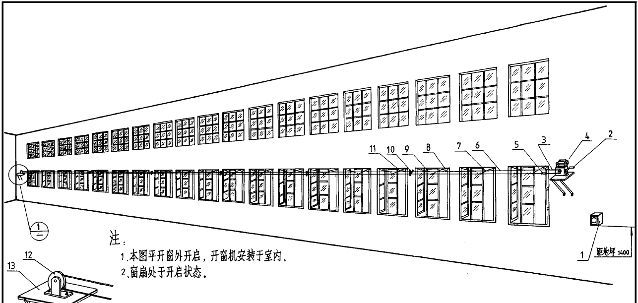 98J622-2平开窗电动开窗机-标准图集/建筑图集-火天信建筑培训基地